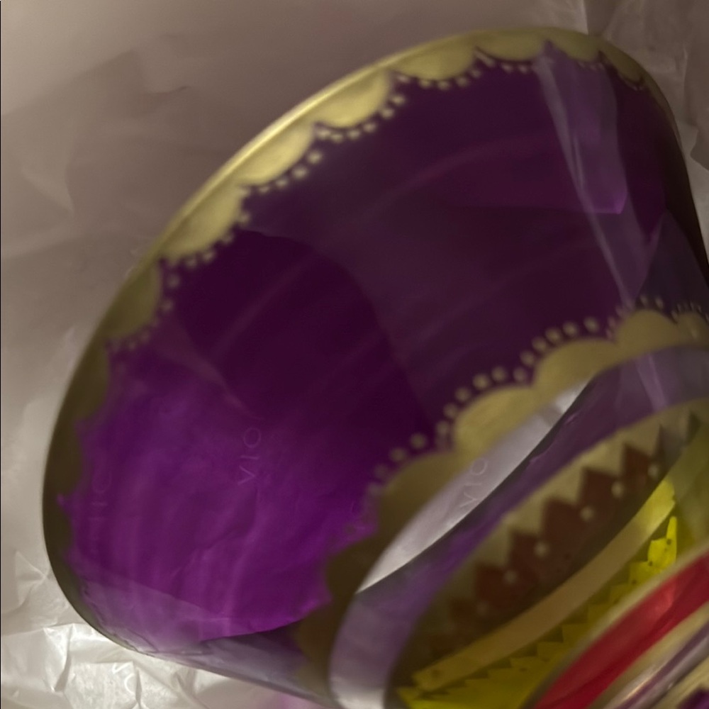 Colorful Art Glass Goblet - Picture 4 of 5